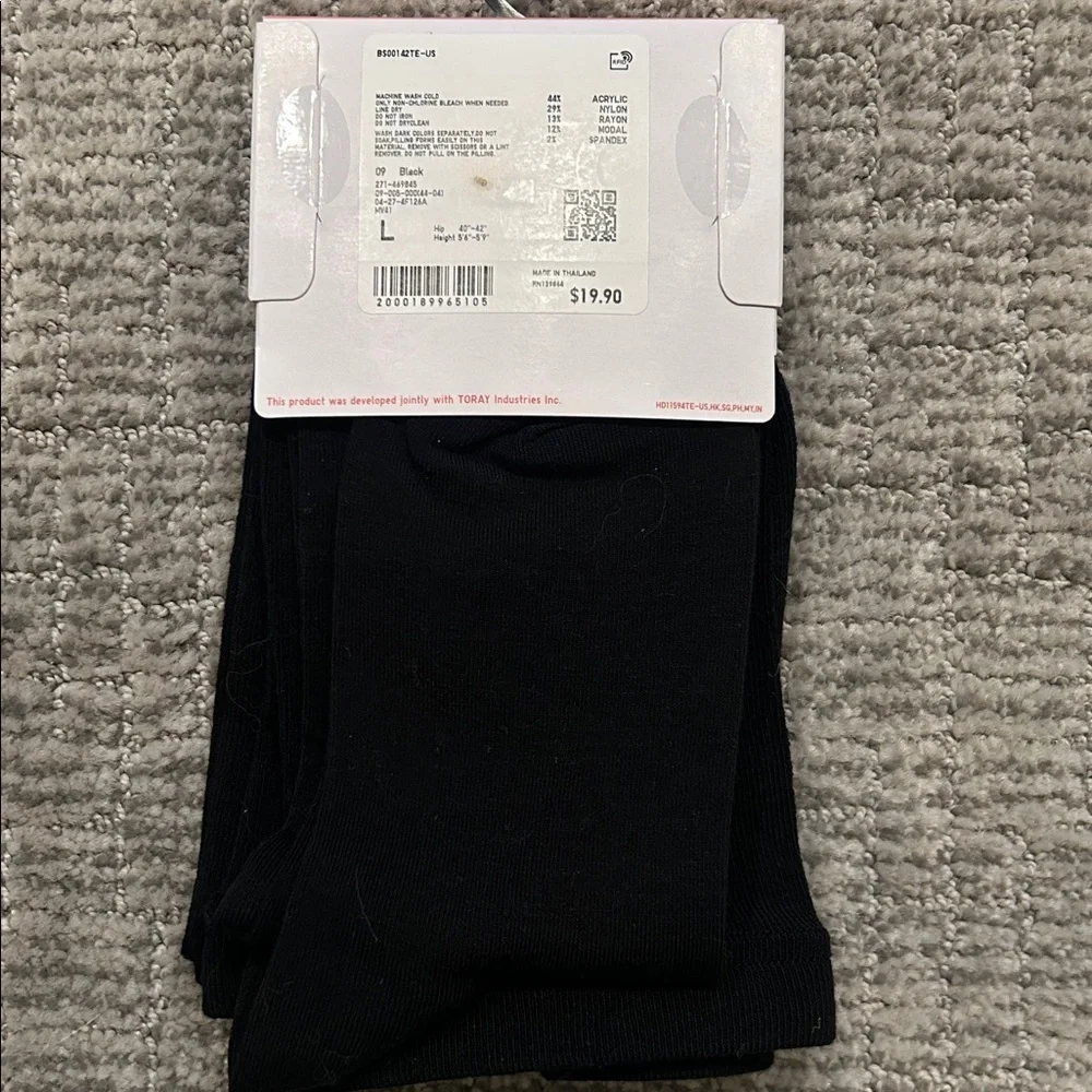 HEATTECH Black Knitted Tights L